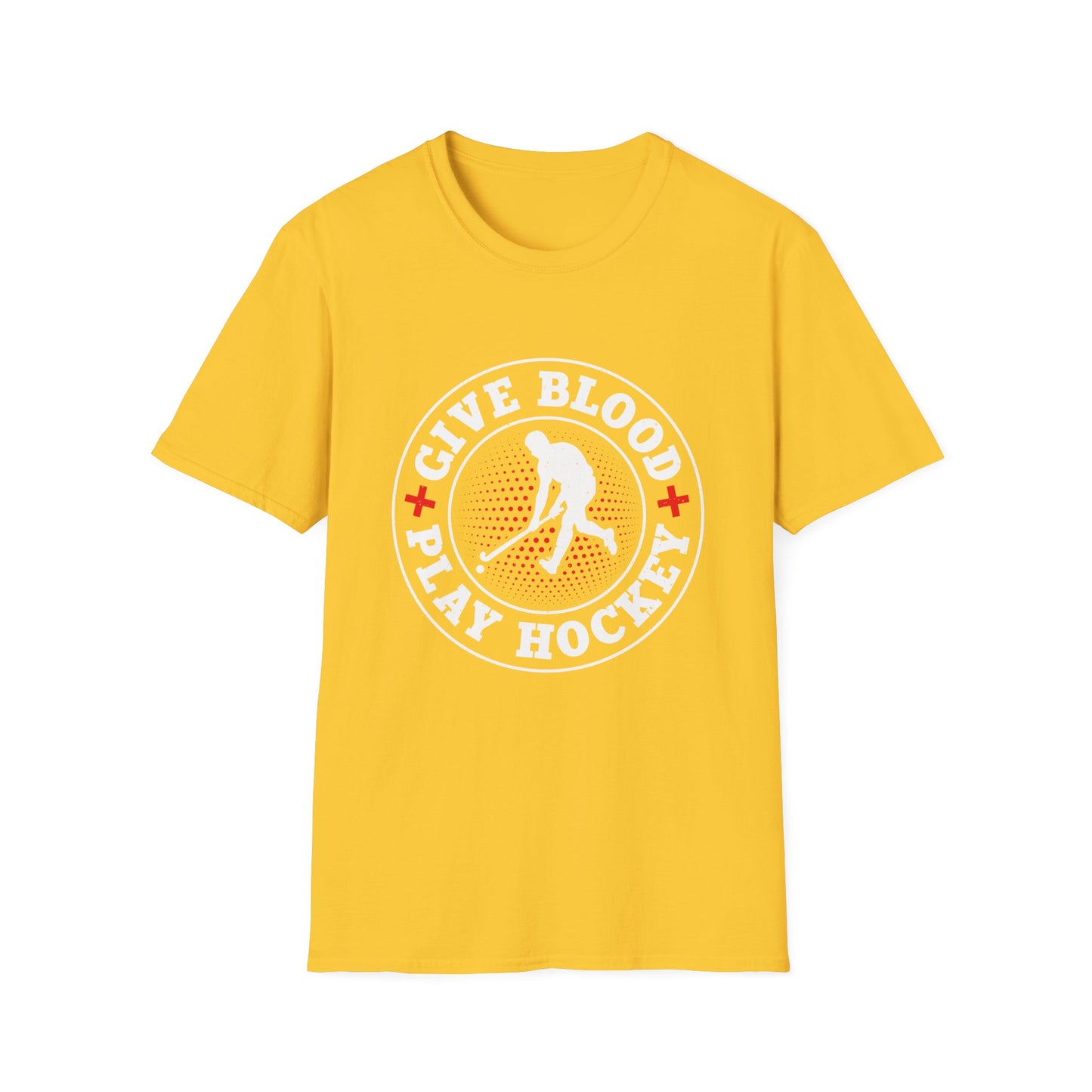 Give Blood Play Hockey SoftStyle T-Shirt