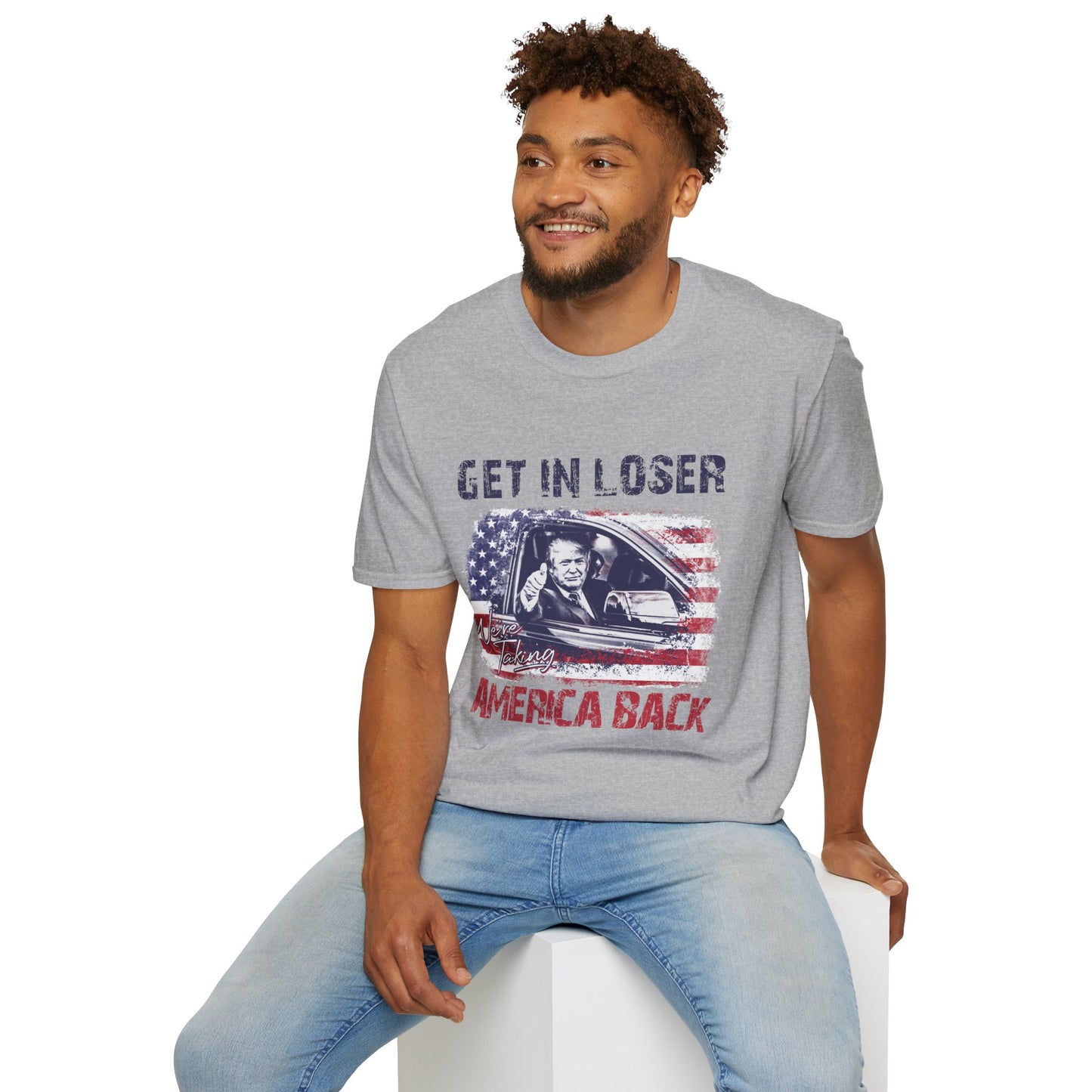 Get In We're Taking America Back Softstyle T-Shirt