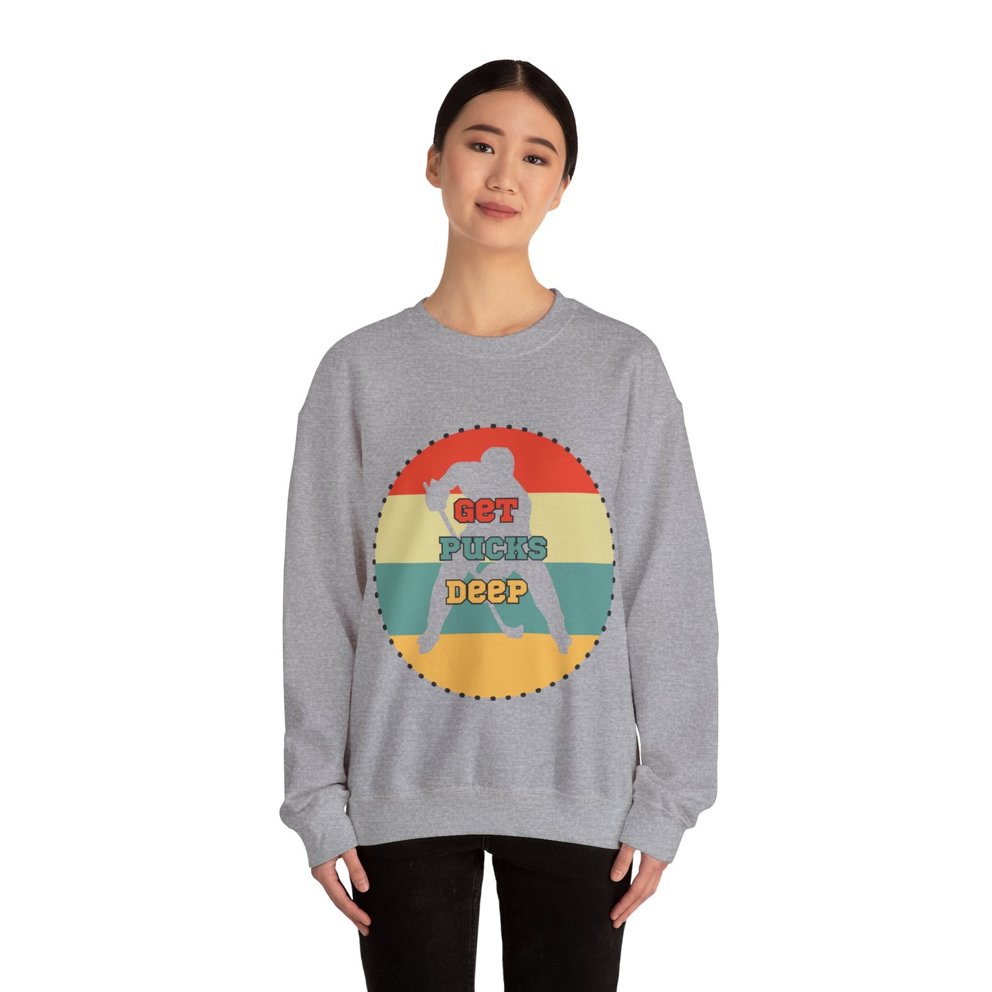 Get Pucks Deep Hockey Sweatshirt