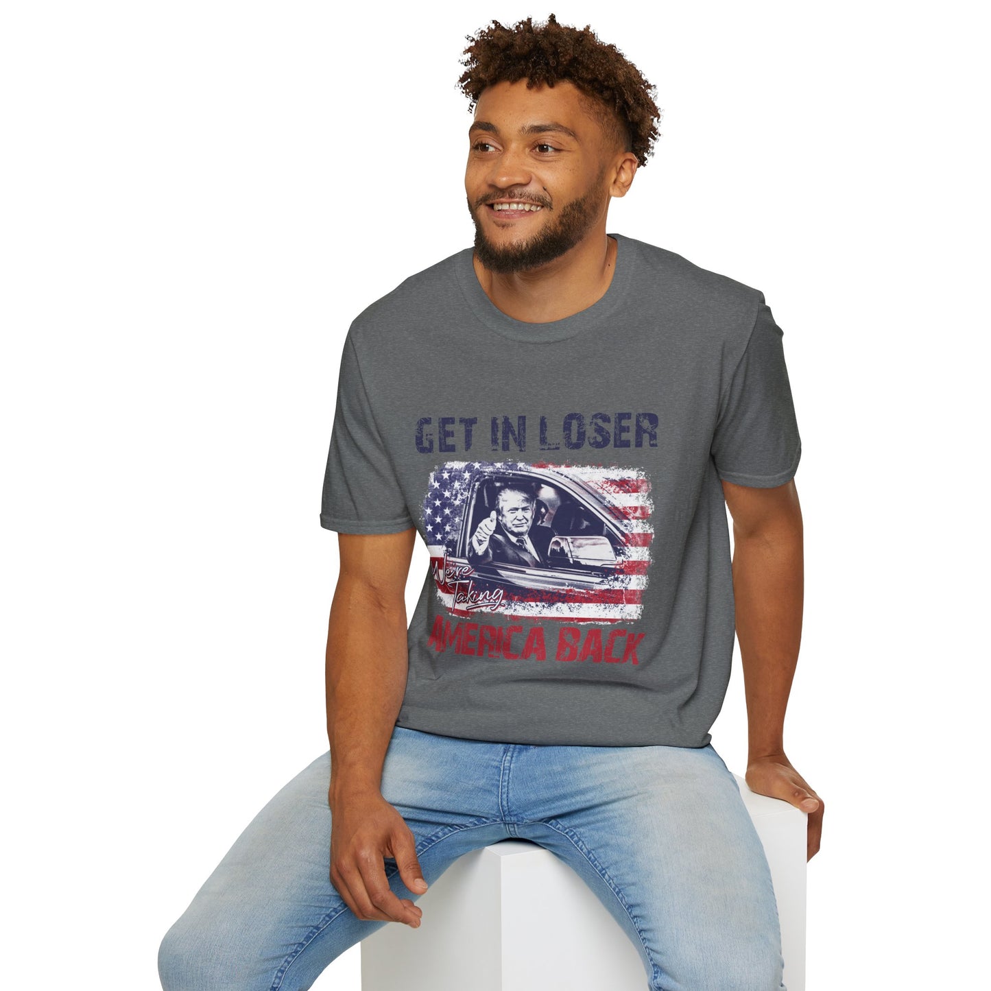 Get In We're Taking America Back Softstyle T-Shirt