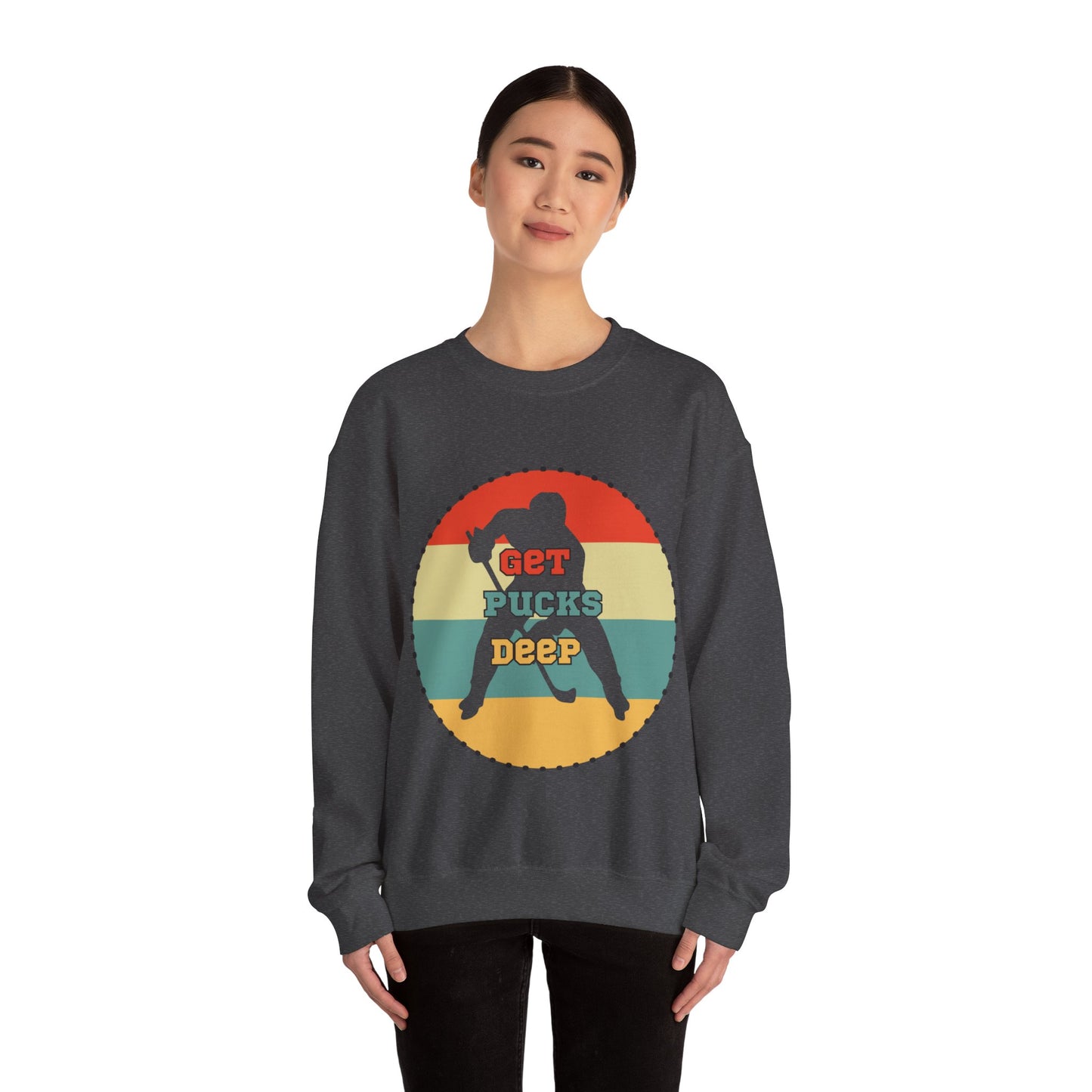 Get Pucks Deep Hockey Sweatshirt