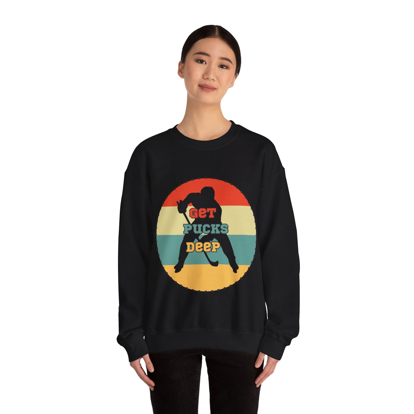 Get Pucks Deep Hockey Sweatshirt