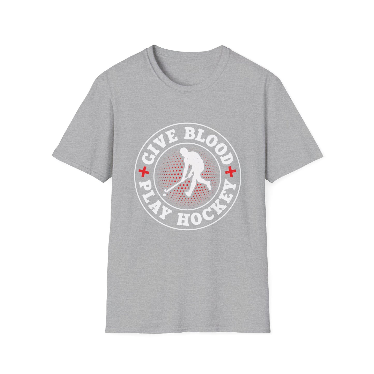 Give Blood Play Hockey SoftStyle T-Shirt